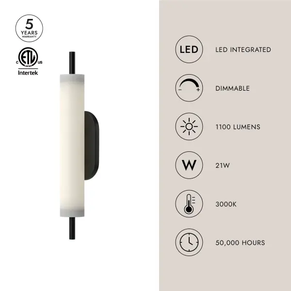 Estes 24-Inch Exterior Wall Sconce in Matte Black - Image 5