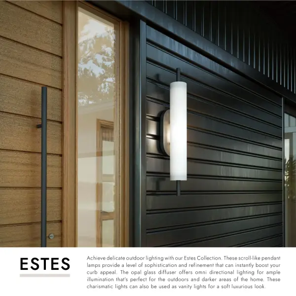 Estes 24-Inch Exterior Wall Sconce in Matte Black - Image 6