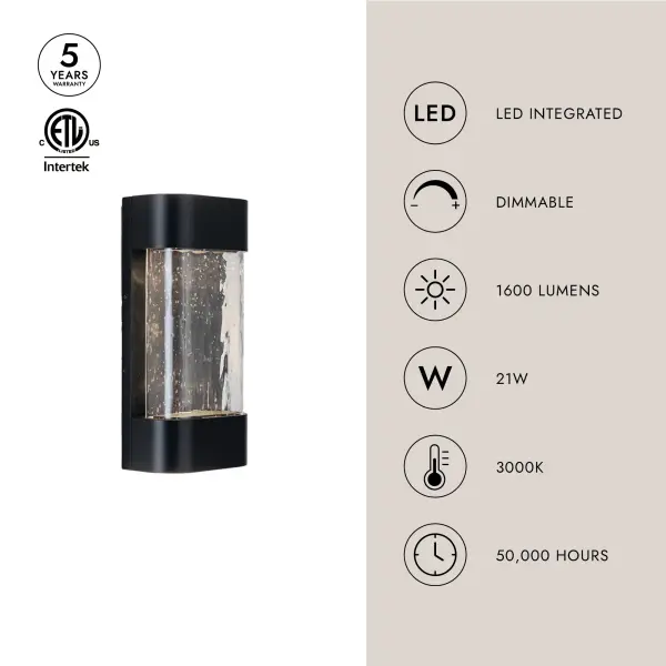 Versatile Indoor-Outdoor Wall Sconce with Handcrafted Glass Detail - Image 8