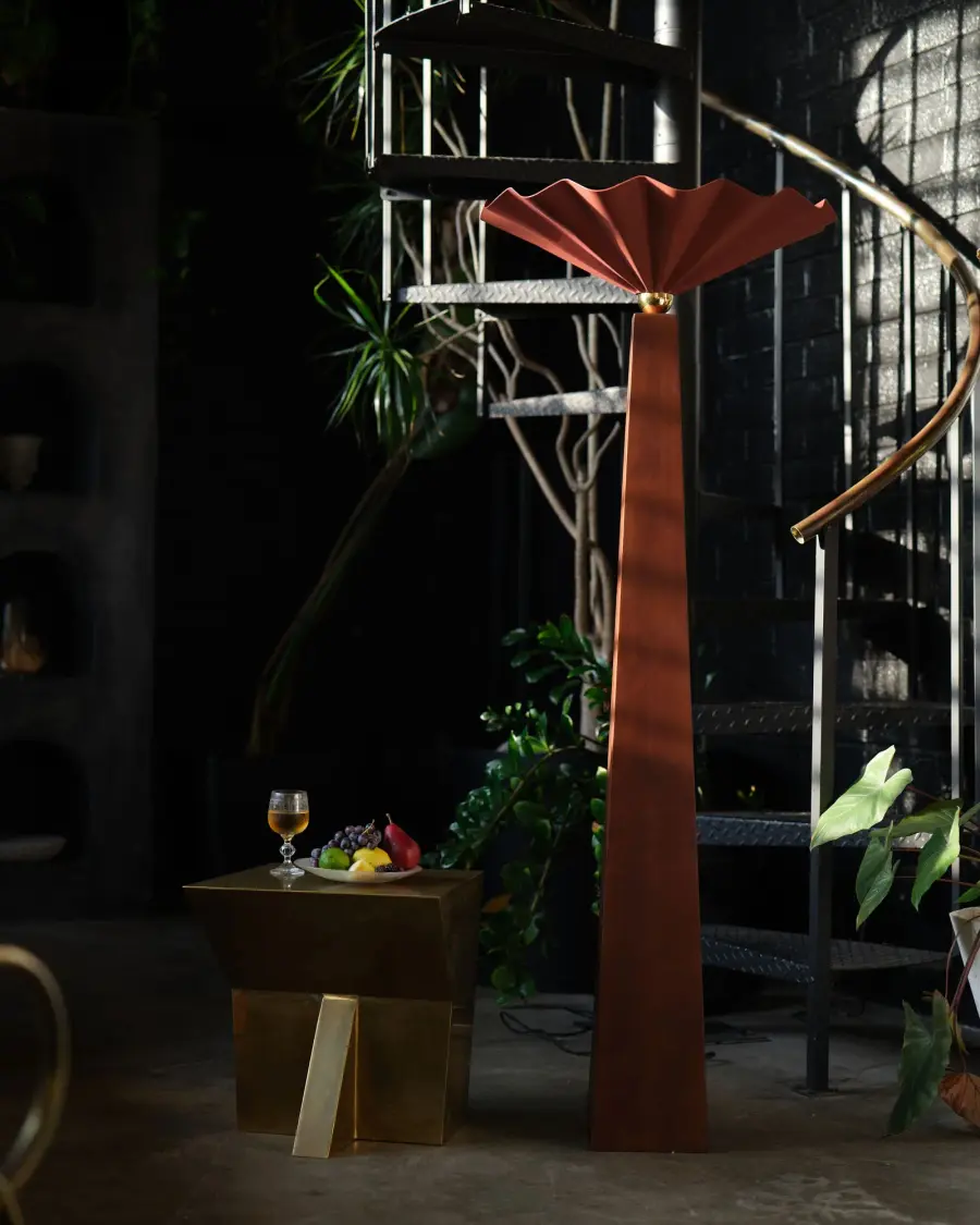 Furrow 64-Inch Floor Lamp in Burgundy - Image 18