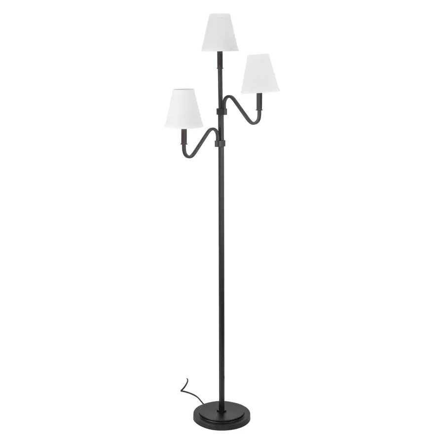 Sloan 68-Inch Floor Lamp in Brushed Gold with White Linen Shade - Image 12