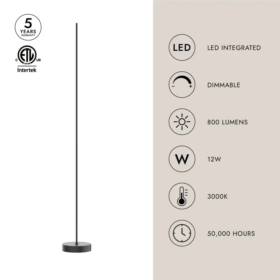 Sleek Adjustable Floor Lamp with Integrated LED and Minimal Design - Image 3