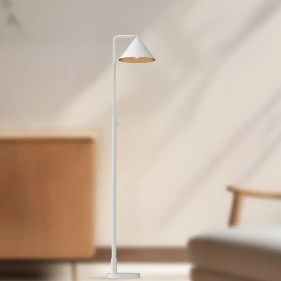 Japanese-Inspired Floor Lamp with Striking Triangular Shade Design - Image 4