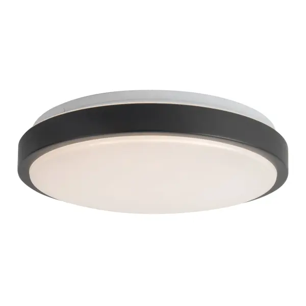 The Yanis 16" Flush Mount combines minimalist design with practical versatility. Its low-profile silhouette and decorative metal band deliver contemporary style, while 5 selectable color temperatures ensure perfect lighting for any space. - alternate view