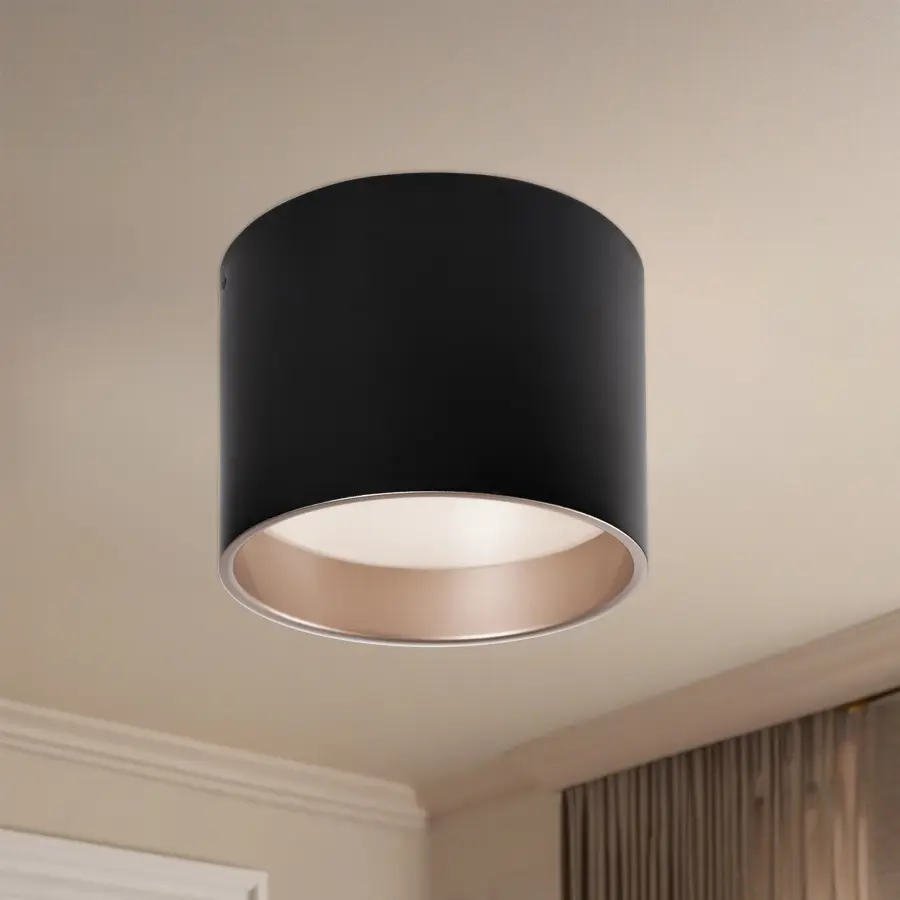 Sleek Two-Tone Flush Mount with Integrated LED Technology - Image 2