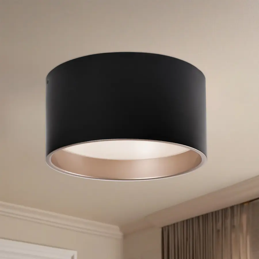 Sleek Two-Tone Flush Mount with Integrated LED Technology - Image 3
