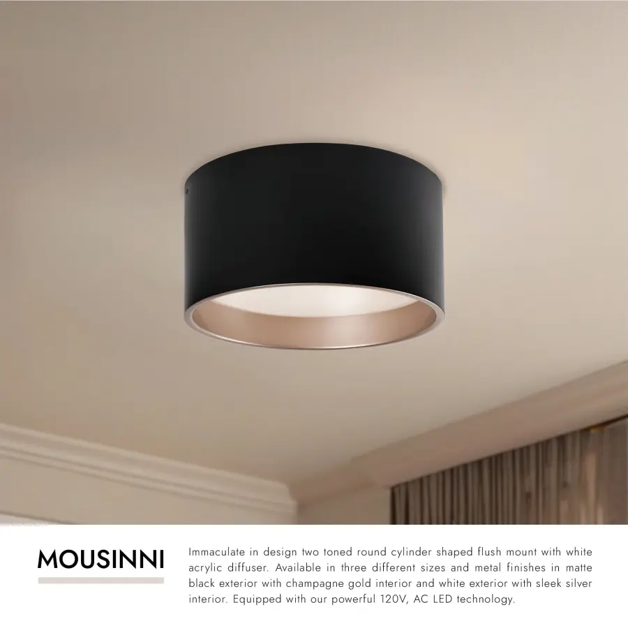 Sleek Two-Tone Flush Mount with Integrated LED Technology - Image 7