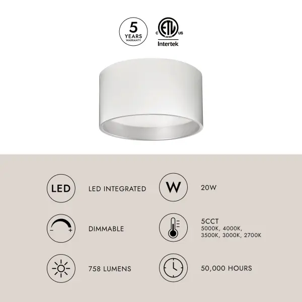 Sleek Two-Tone Flush Mount with Integrated LED Technology - Image 8