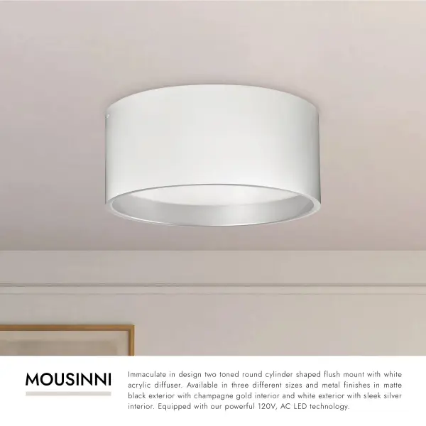 Sleek Two-Tone Flush Mount with Integrated LED Technology - Image 5