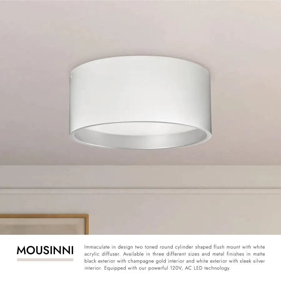 Sleek Two-Tone Flush Mount with Integrated LED Technology - Image 5