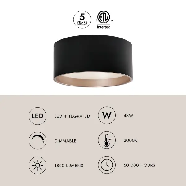 Sleek Two-Tone Flush Mount with Integrated LED Technology - Image 6