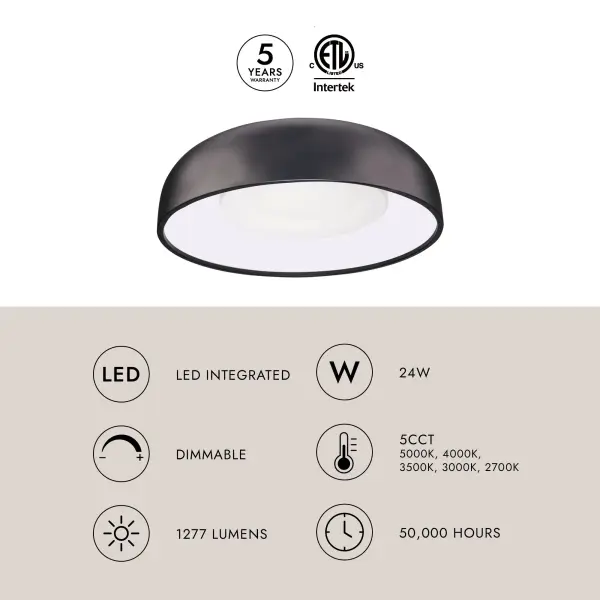 Bold Contemporary Flush Mount with Integrated LED Technology - Image 13