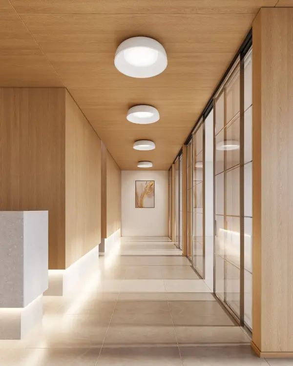 Bold Contemporary Flush Mount with Integrated LED Technology - Image 3