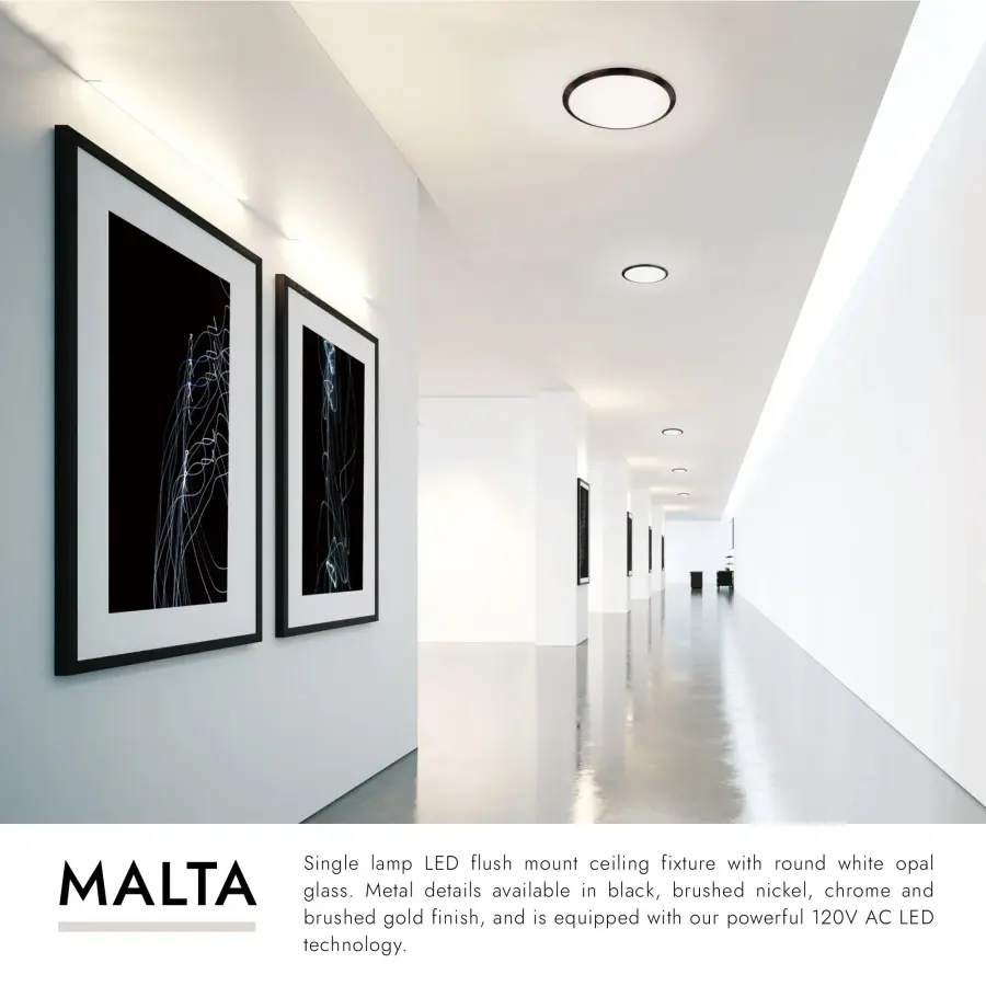 Malta 12" LED Flush Mount in Brushed Gold - Image 18