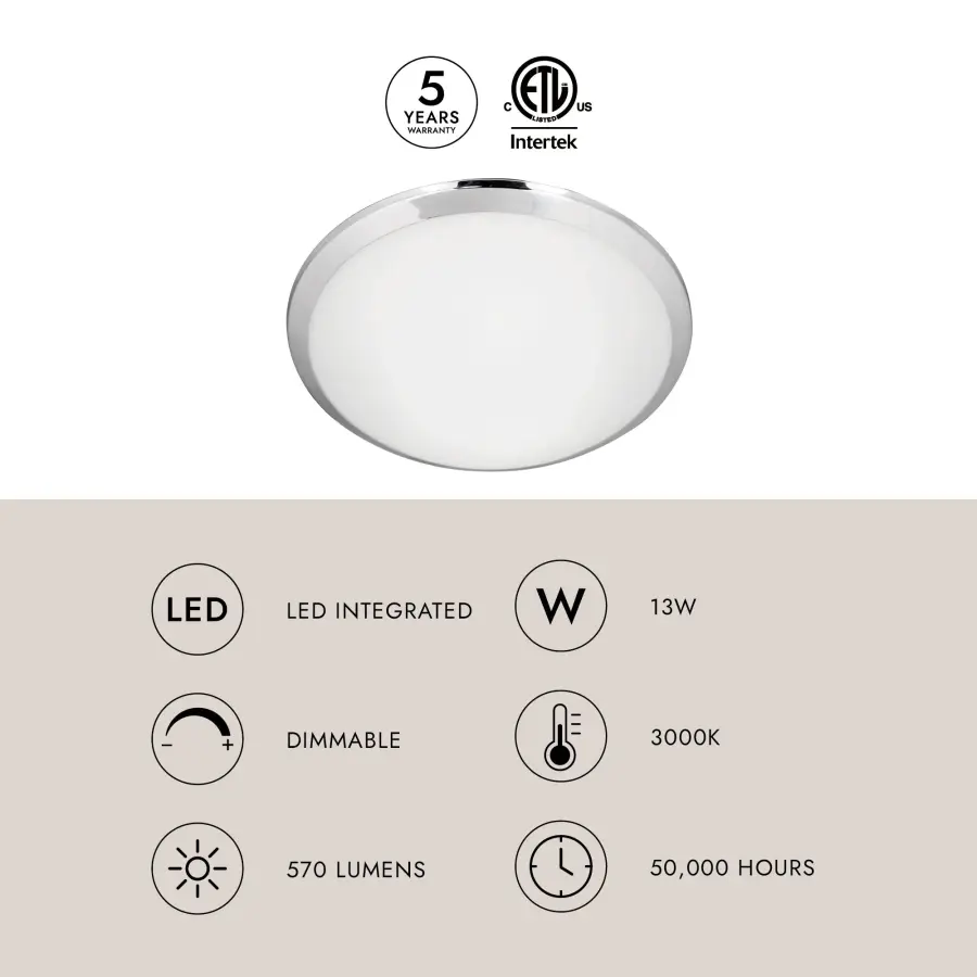 Malta 12" LED Flush Mount in Brushed Gold - Image 19