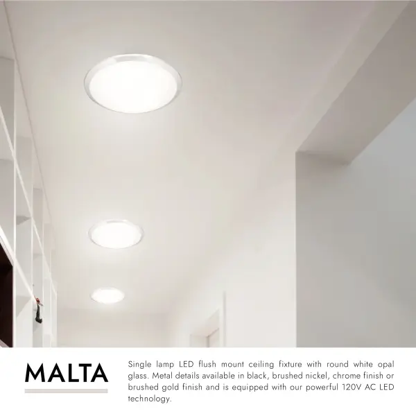 Malta 15" LED Flush Mount in White - Image 15