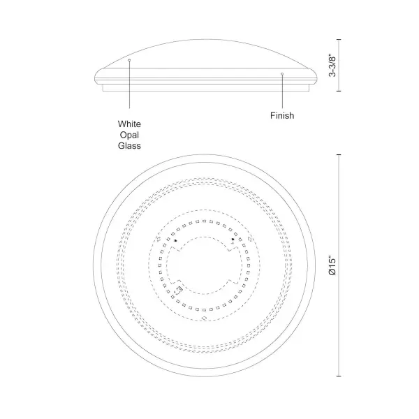Malta 15" LED Flush Mount in White - Image 19