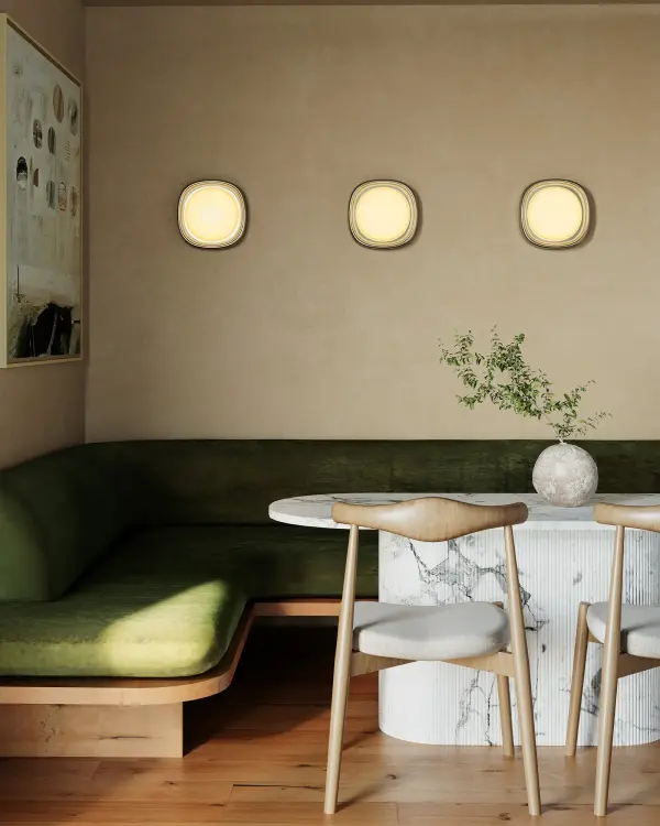 The Pebble Flush Mount by Branch Creative offers seamless organic design with exceptional versatility. Features integrated 5CCT selectable LED (2700K-5000K) and dual installation options with metal or glass diffuser. - alternate view