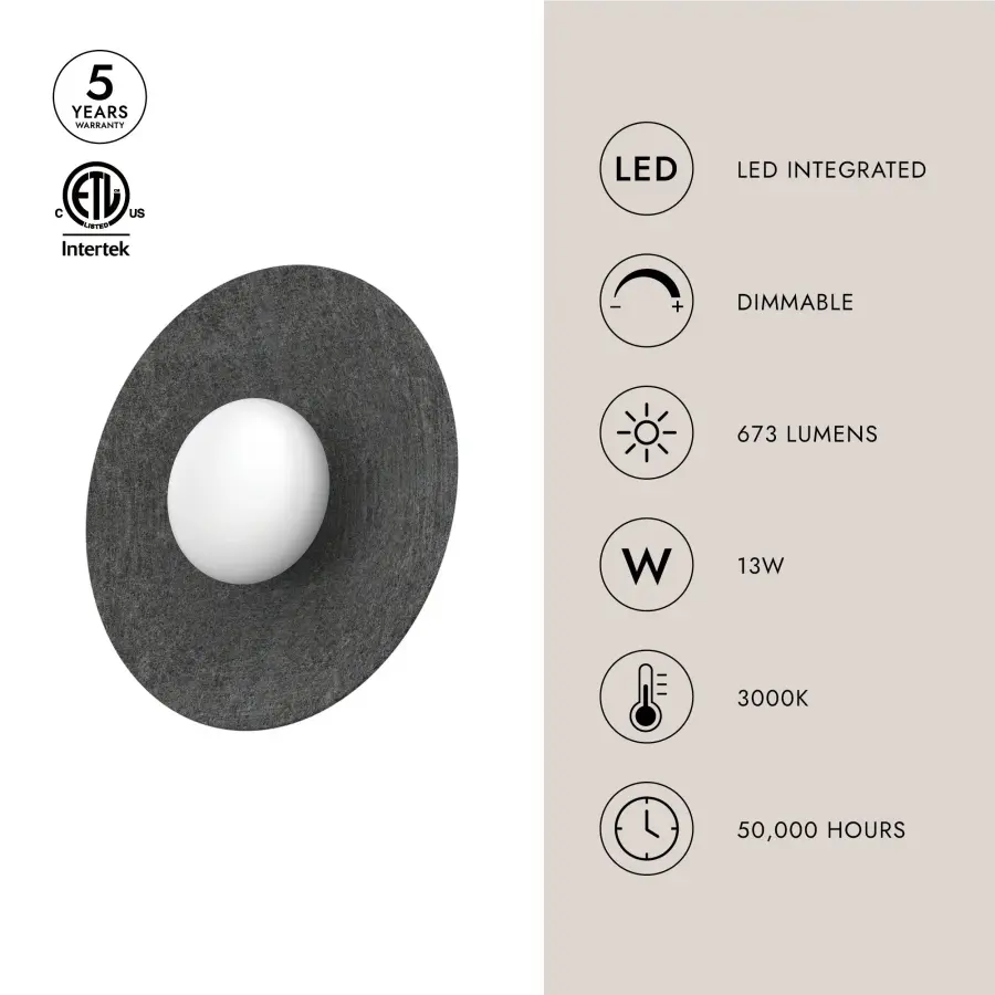 Cruz 15-Inch Flush Mount in Grey - Image 20