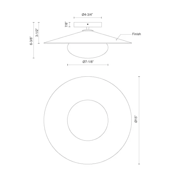 Cruz 15-Inch Flush Mount in Grey - Image 22