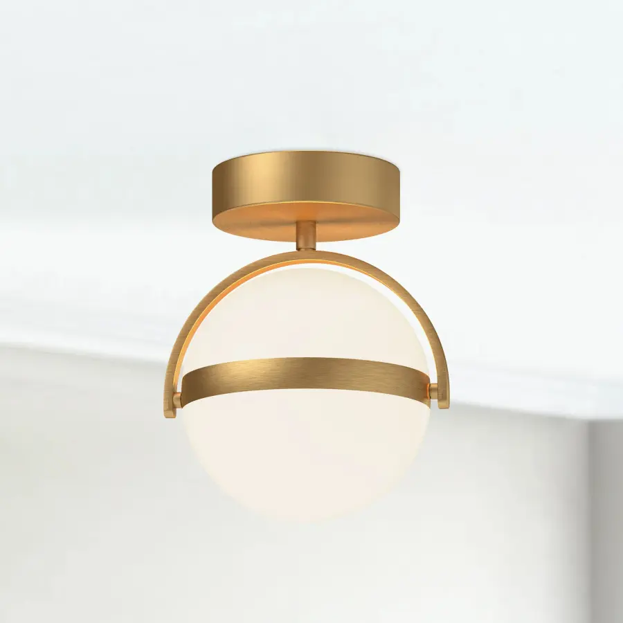 Globo 7-Inch Flush Mount in Brushed Gold - Image 3