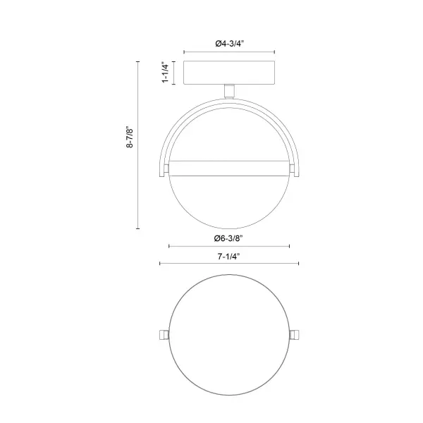 Globo 7-Inch Flush Mount in Brushed Gold - Image 9
