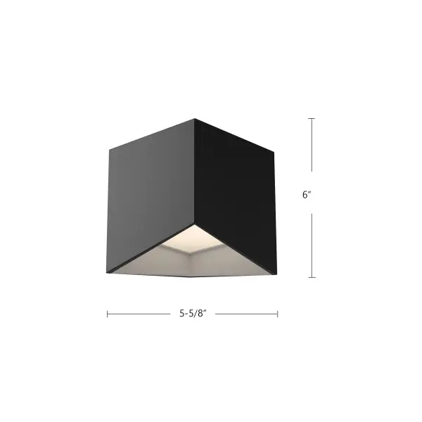 Cubix 5-Inch Flush Mount in Matte Black and White - Image 4
