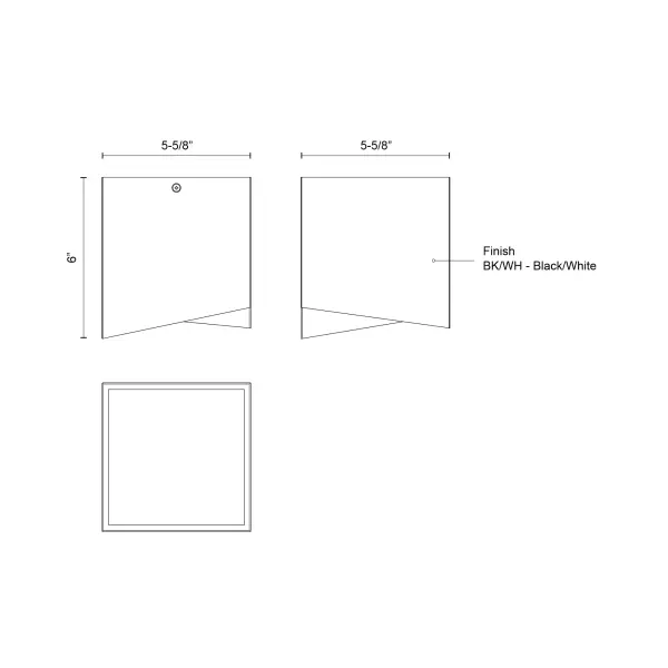 Cubix 5-Inch Flush Mount in Matte Black and White - Image 5