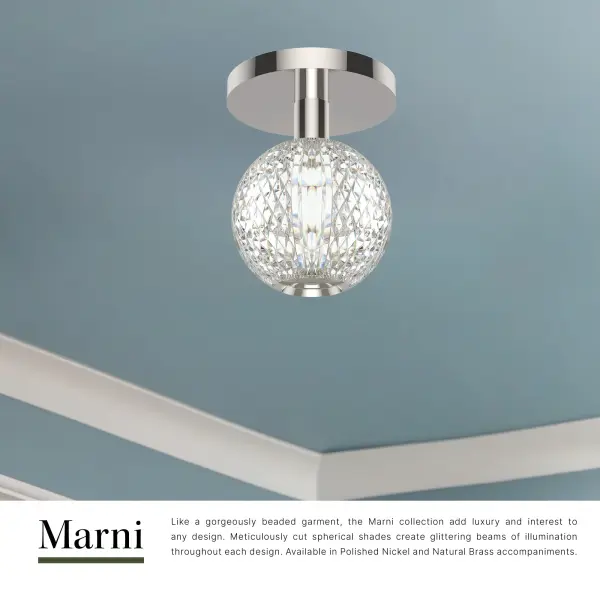 Marni 5-Inch Flush Mount in Natural Brass - Image 7