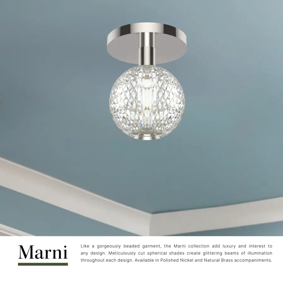 Marni 5-Inch Flush Mount in Natural Brass - Image 7