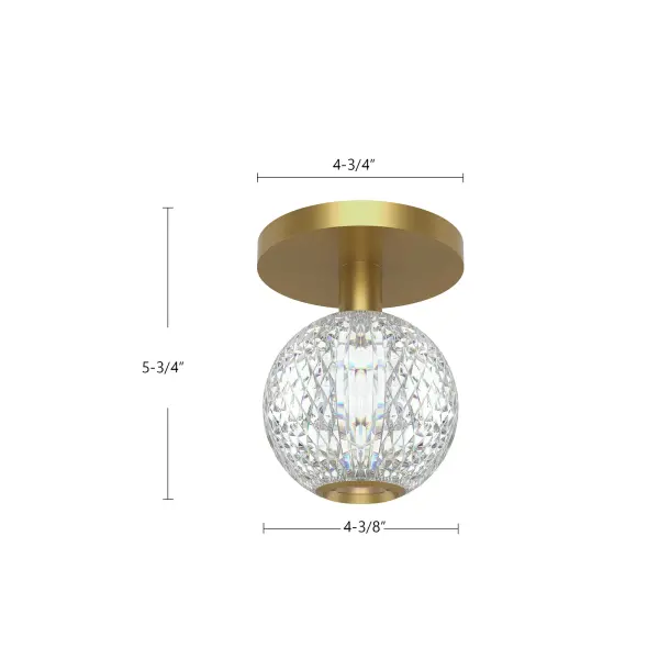Marni 5-Inch Flush Mount in Natural Brass - Image 9