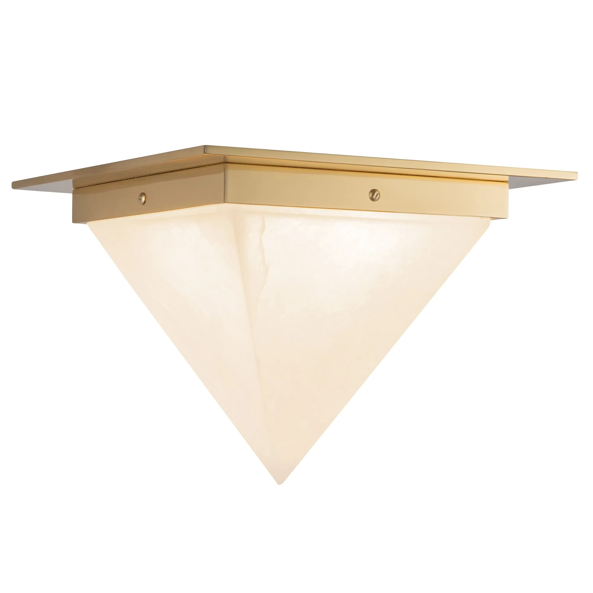 Mineral 11" Flush Mount in Patina Bronze with Amber Ribbed Glass