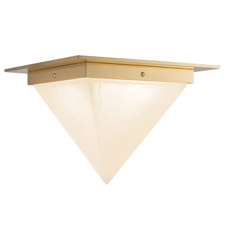 Mineral 9-Inch Flush Mount in Urban Bronze with Alabaster - Image 1