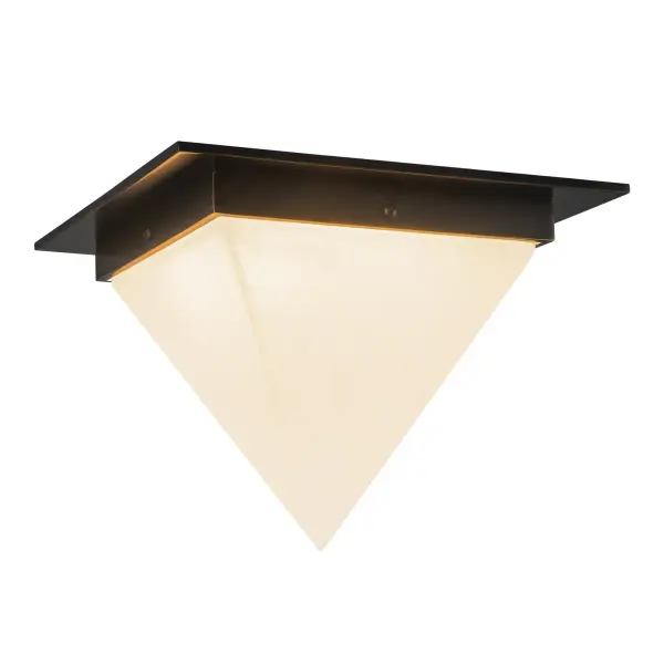 Jason Koharik's Mineral collection brings sculptural sophistication to compact spaces. The opal glass diffuses light beautifully while urban bronze framing adds contemporary edge. Perfect for modern homes needing refined ceiling lighting. - alternate view