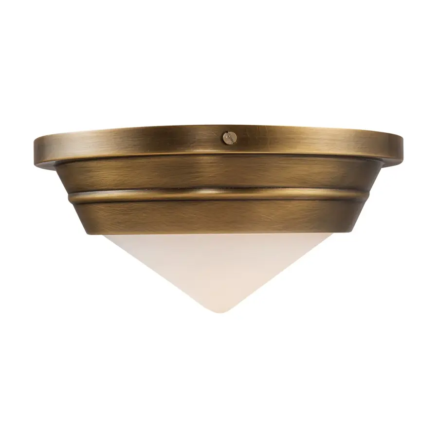 Willard 10-Inch Flush Mount in Vintage Brass - Image 1