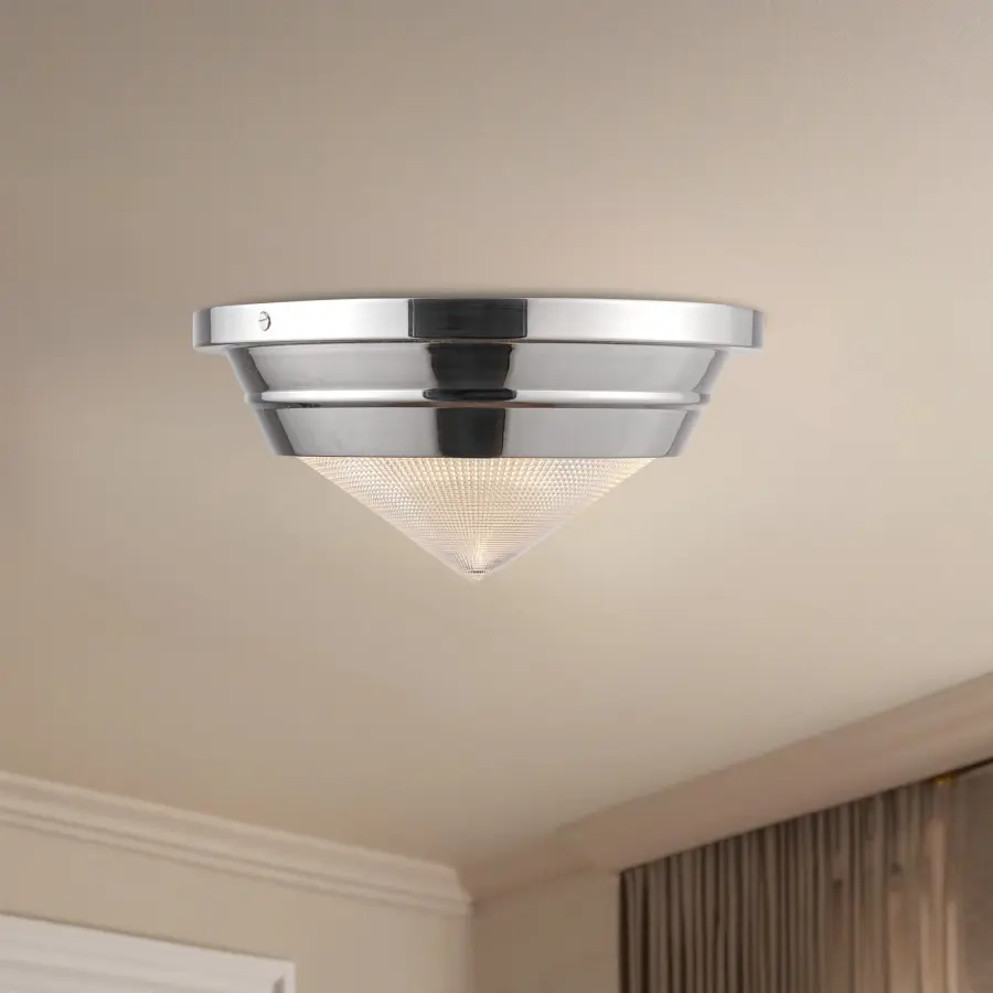 Willard 10-Inch Flush Mount in Vintage Brass - Image 3