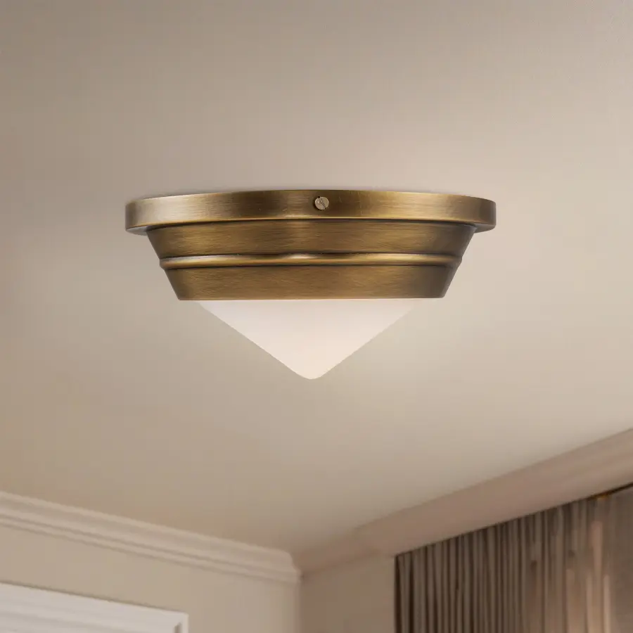 Willard 10-Inch Flush Mount in Vintage Brass - Image 6