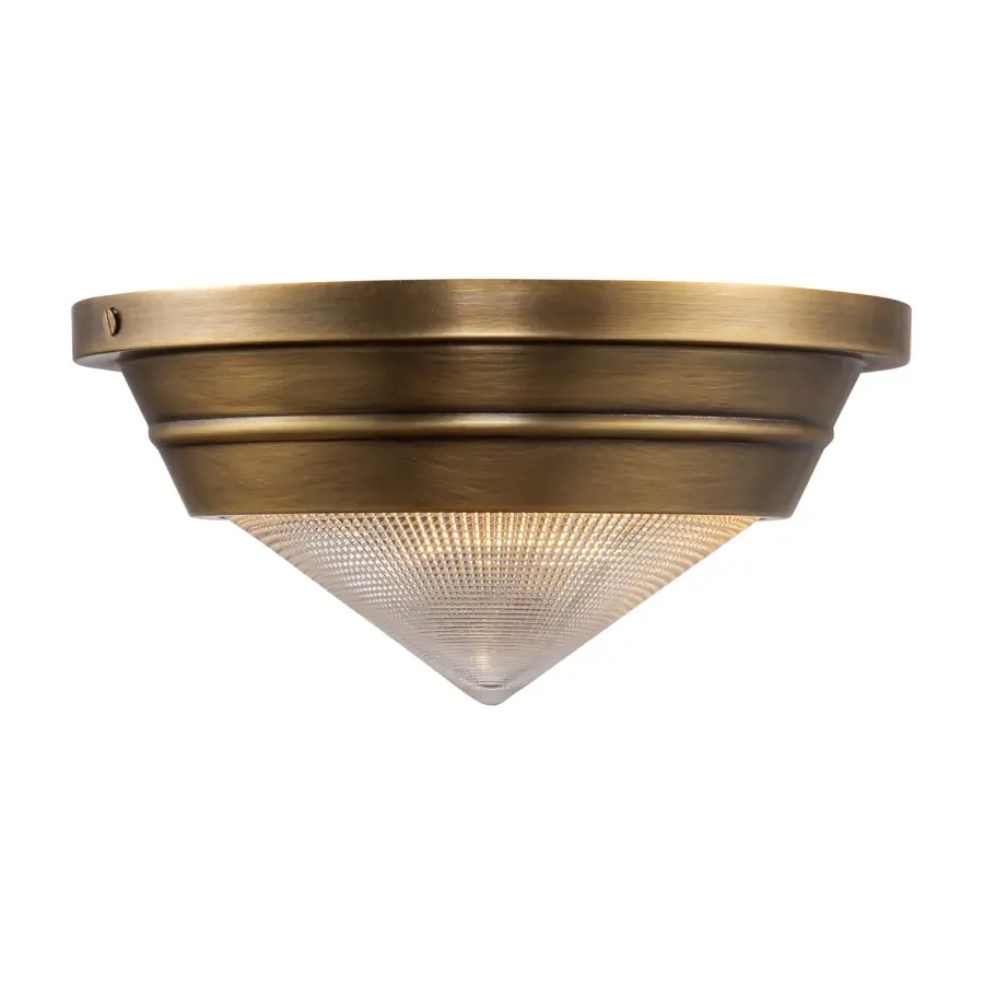 Willard 10-Inch Flush Mount in Vintage Brass - Image 9