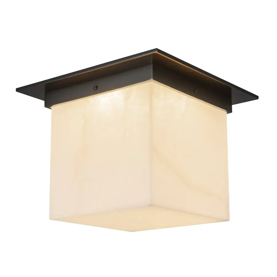 Designer Flush Mount with Sculptural Mineral Glass & Low-Profile Elegance - Image 16