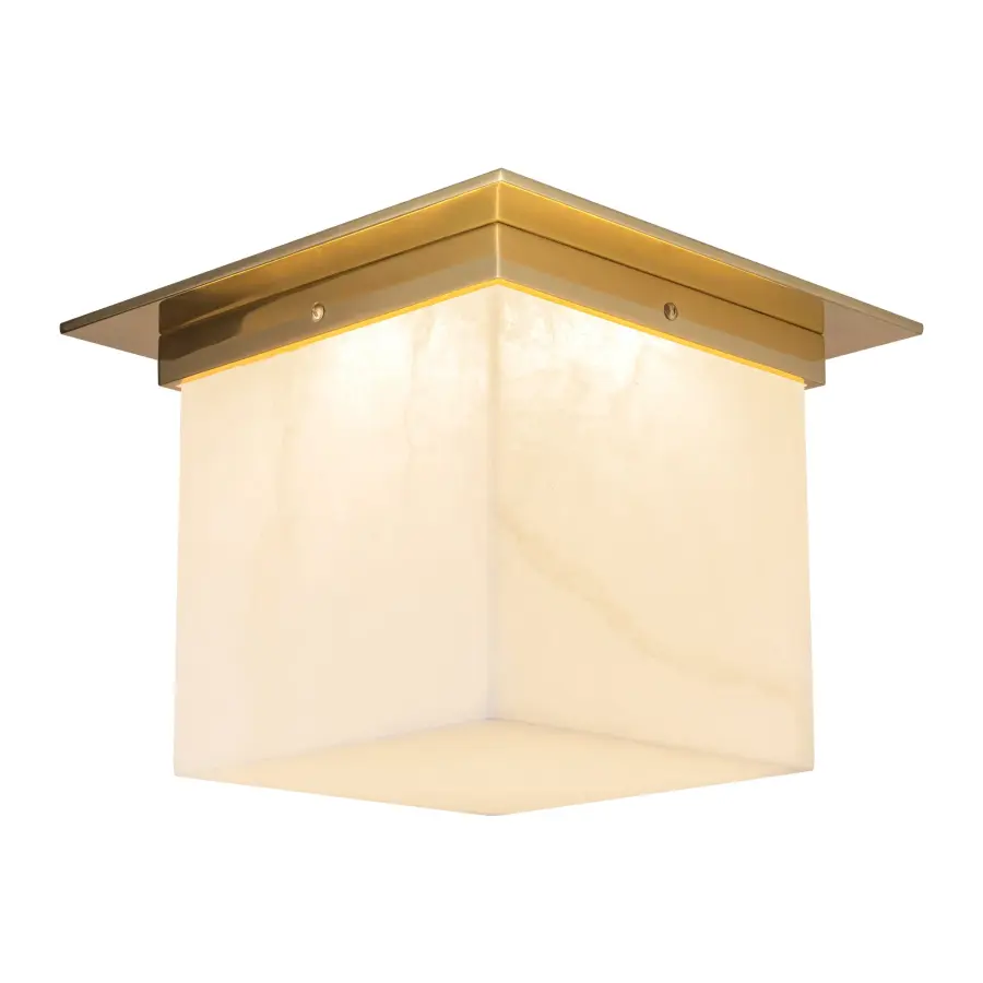 Designer Flush Mount with Sculptural Mineral Glass & Low-Profile Elegance - Image 18