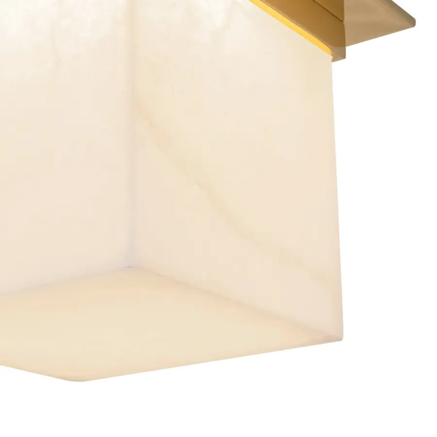 Designer Flush Mount with Sculptural Mineral Glass & Low-Profile Elegance - Image 20