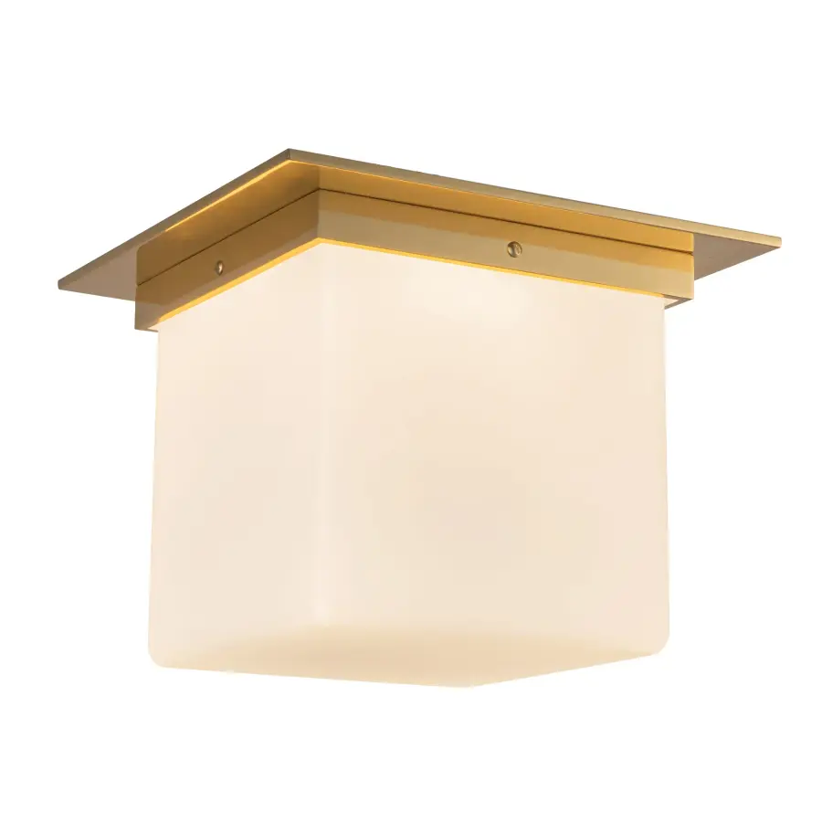 Designer Flush Mount with Sculptural Mineral Glass & Low-Profile Elegance - Image 5