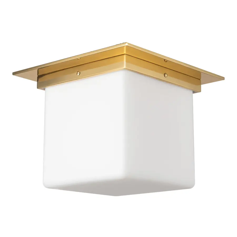 Designer Flush Mount with Sculptural Mineral Glass & Low-Profile Elegance - Image 7