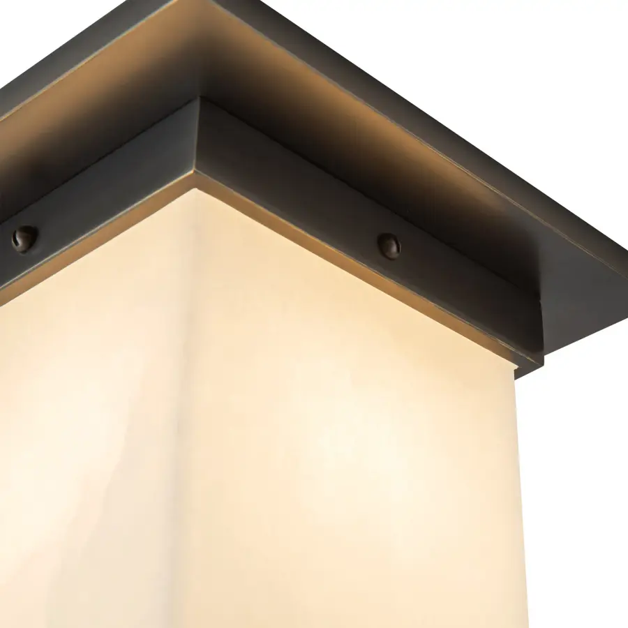 Mineral 8" Flush Mount in Patina Bronze with Amber Ribbed Glass - Image 15