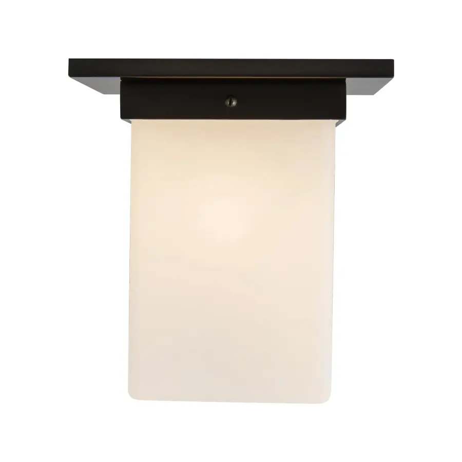 Mineral 8" Flush Mount in Patina Bronze with Amber Ribbed Glass - Image 16
