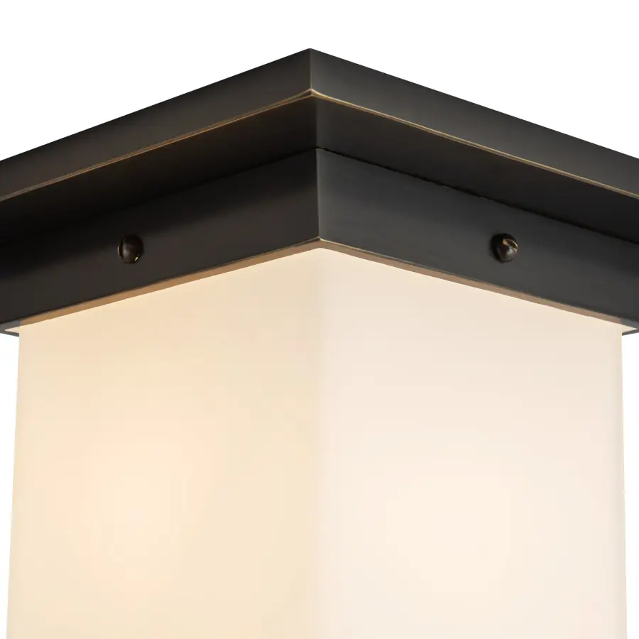 Mineral 8" Flush Mount in Patina Bronze with Amber Ribbed Glass - Image 18