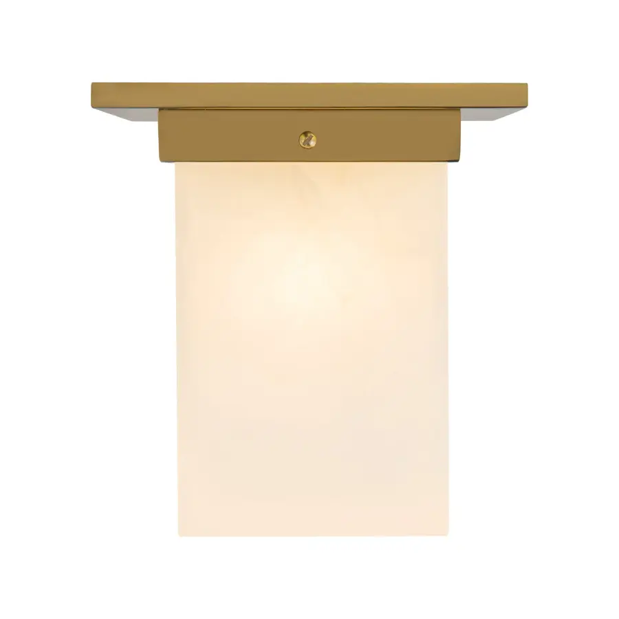 Mineral 8" Flush Mount in Patina Bronze with Amber Ribbed Glass - Image 19