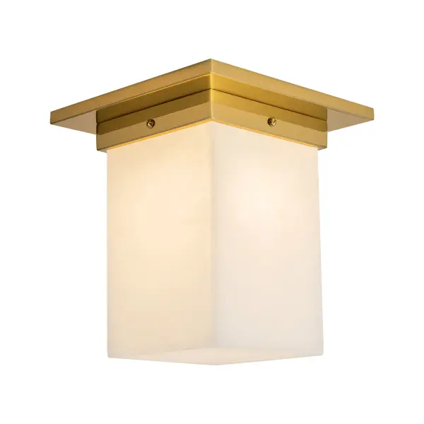Mineral 8" Flush Mount in Patina Bronze with Amber Ribbed Glass - Image 20