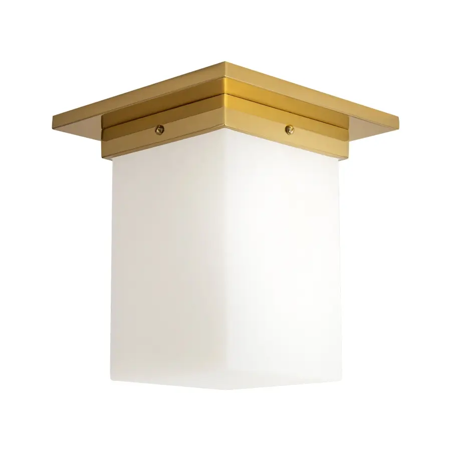Mineral 8" Flush Mount in Patina Bronze with Amber Ribbed Glass - Image 21