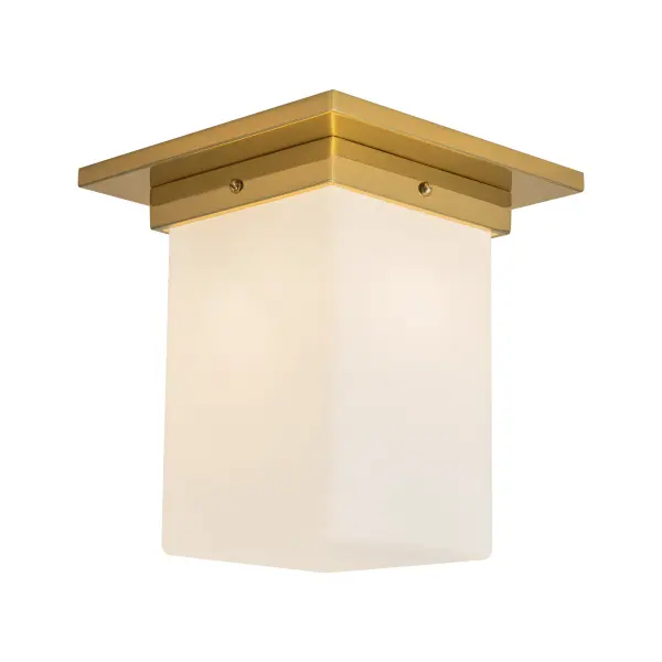 Mineral 8" Flush Mount in Patina Bronze with Amber Ribbed Glass - Image 7